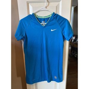 Nike Pro Dri-Fit Blue Athletic‎ Short Sleeve Top Size Medium